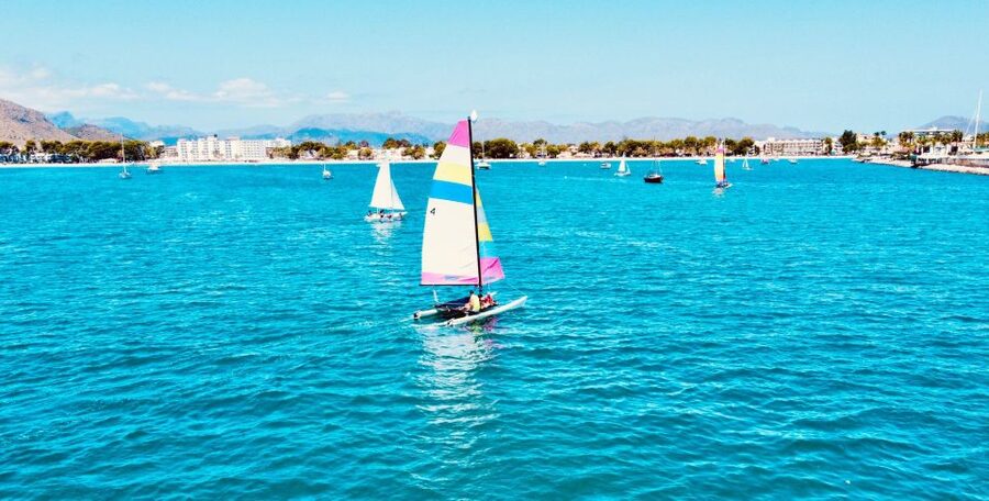 Alcudia: 1-Hour Catamaran Experience with Monitor for 2 - The coastline from Alcudia Bay