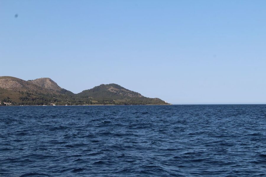 Alcudia: Private Sunset Boat Trip with Glass of Wine & Snack - A small wooden boat and a wide Alcudia sunset