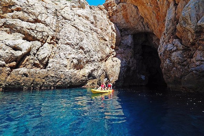 Breathtaking guided Kayak tour from Sant Elm the bay of Cala en Tió - Sea caves and the Cala en Tió stop