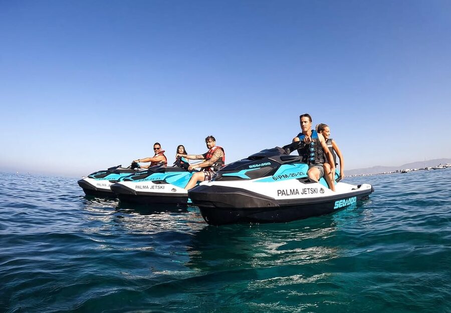 Calanova: Doble Jet Ski excursion with guide - What the ride feels like in less-than-perfect weather