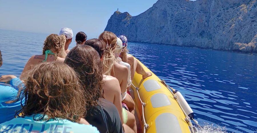 Can Picafort or Alcudia: FORMENTOR BEACH - Crossing Pollensa Bay by small boat