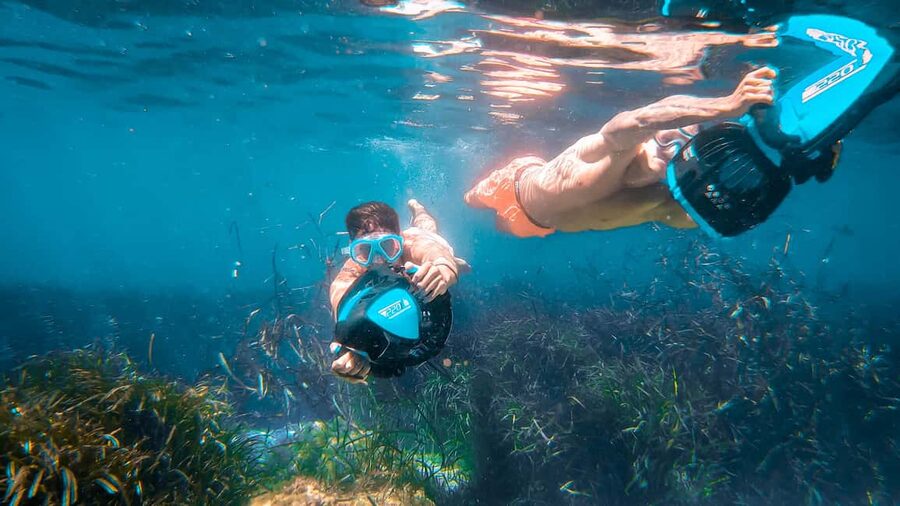 From Magaluf: Palma Bay Sightseeing Cruise with Live Music - The cove stop and water activities