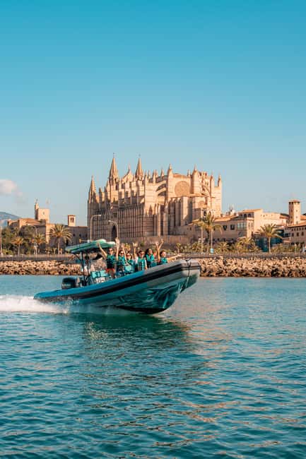From Palma: 2-Hour Speedboat Tour with Drinks and Snorkeling - From Maritime Station 2 to Palma Cathedral