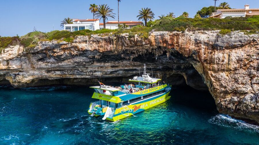 From Porto Cristo: East Coast Glass-Bottom Boat Trip - The 1.5-hour route toward Cala de Mallorca