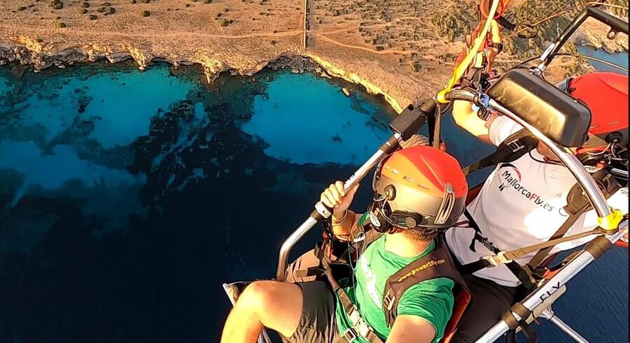 Mallorca: Paratrike Flight with Acrobatics and Engine Stop - Taking off above Mallorca’s rocky coast