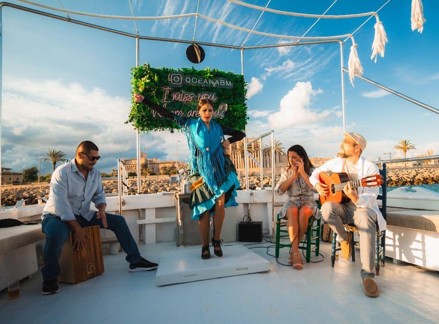 Palma : Boat Trip with Live Flamenco Show - Palma Cathedral from the water