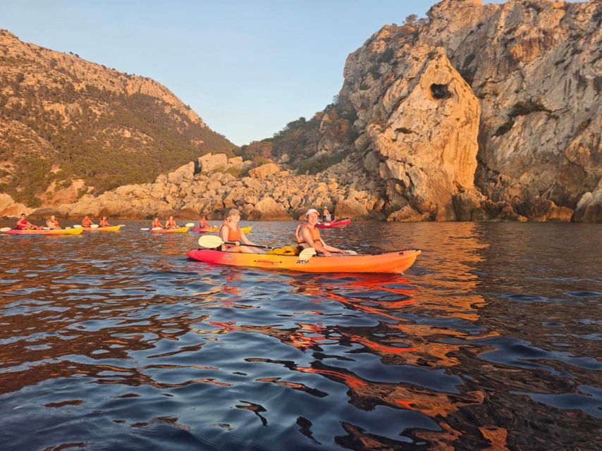 Sant Elm: Guided Kayak Sunset Tour with Picnic in a Cove - The water-only cove for swimming and snorkelling